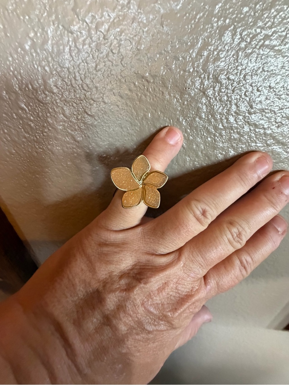 Gold Floral Petal Statement Ring for Women